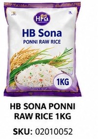 HB SONA PONNI RAW RICE 1KG
